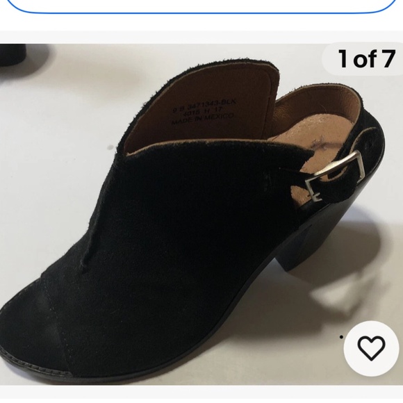 rye Courtney Black Suede Peep Toe Slingback Booties Size 9B Made in Mexico - Picture 1 of 7